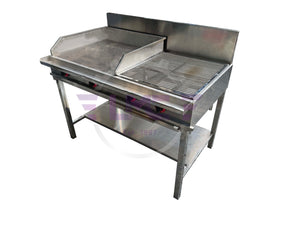 Stainless Steel Kottu/Dosa/Roti Grill with BBQ Grill Combination Stove