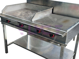 Stainless Steel Kottu/Dosa/Roti Grill with BBQ Grill Combination Stove