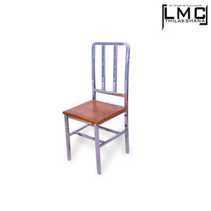 Stainless Steel Chair - Wooden Top