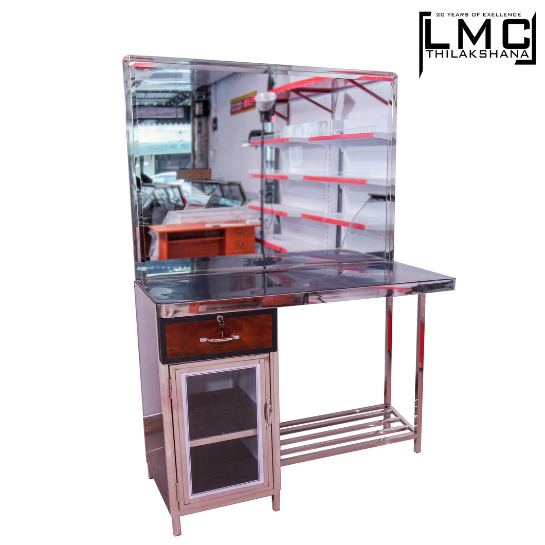 Stainless Steel Salon Mirror With Lockers