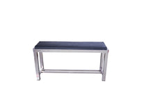 Load image into Gallery viewer, Stainless Steel Saloon Bench - Black Leather Cushion
